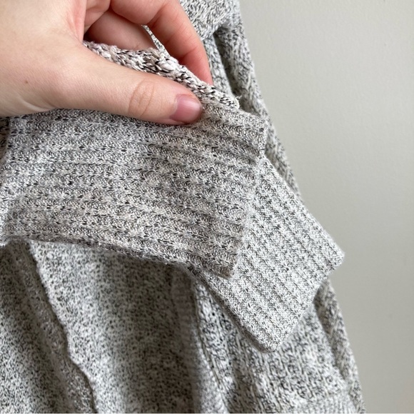 Kimchi Blue Light Gray Open Front Draped Cardigan S - Picture 3 of 11